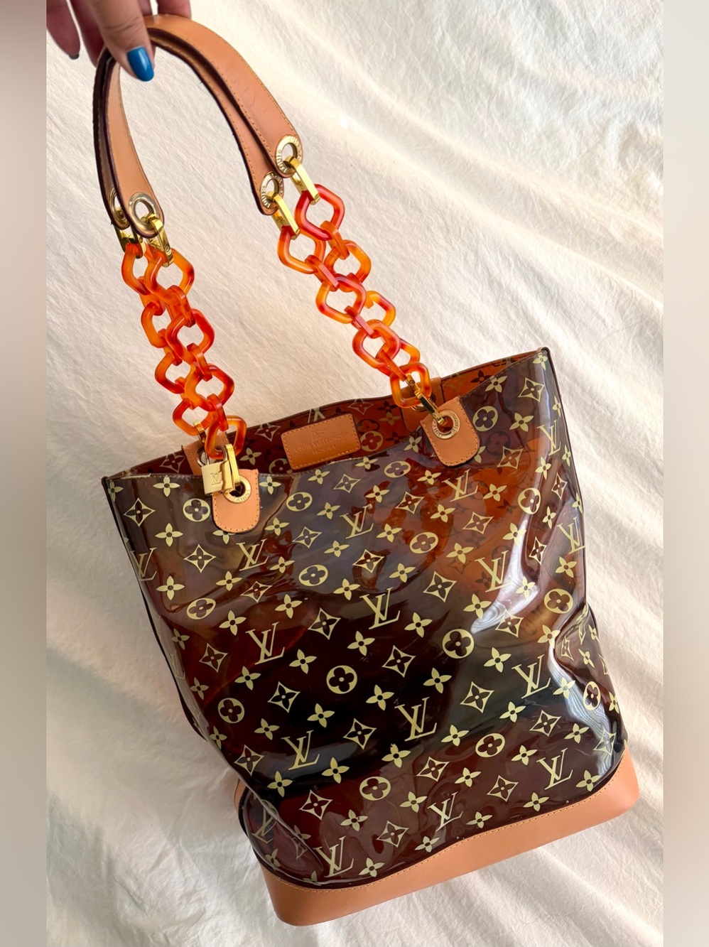 👑✅PRICE FIRM✅ Fashion Logo Clear PVC Shoulder Bag. Used - Picture 14 of 17